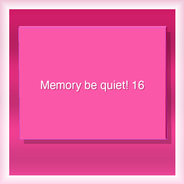 Memory be quiet! 16